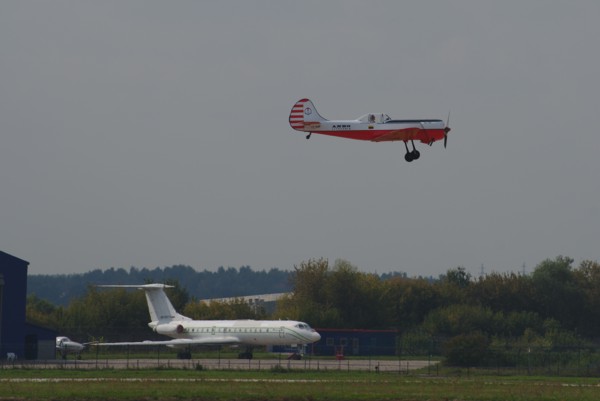 ANBO Aerobatic Team (Lithuania) flying Yak-50.<br><small>Zhukovsky, Moscow Oblast, Russia</small><br><small>September 01, 2019</small>