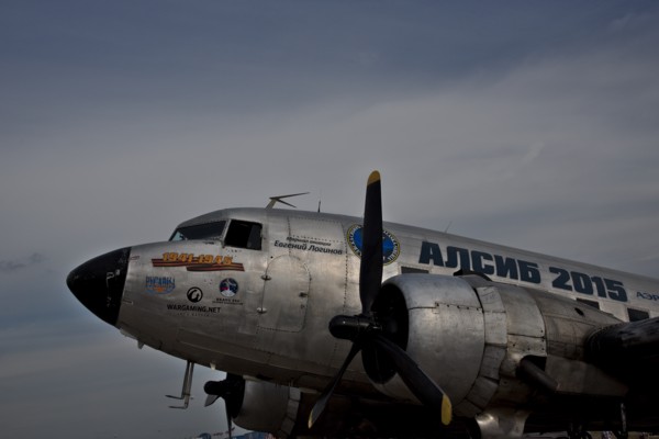 Douglas DC-3 commemmoration of Alaska-Siberia route.<br><small>Zhukovsky, Moscow Oblast, Russia</small><br><small>August 30, 2015</small>