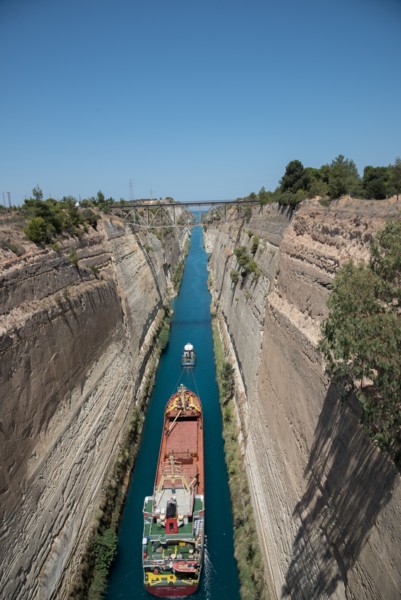 The Corinth Canal was considered impossible in ancient times because of the difference in sea levels between the Aegean and Ionian seas<br><small>near Corinth, Greece</small><br><small>August 16, 2016</small>
